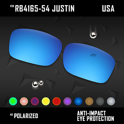 #ad Anti Scratch Polarized Replacement Lens for Ray Ban RB4165 54 Justin Options