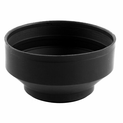 #ad Collapsible 3 Stage 62mm Screw In Soft Rubber Lens Hood for Universal Camera