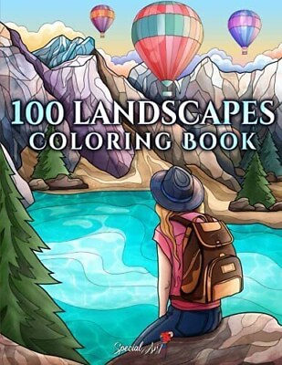 #ad 100 Landscapes: An Adult Coloring Book with Beautiful Tropical Beaches Beautifu
