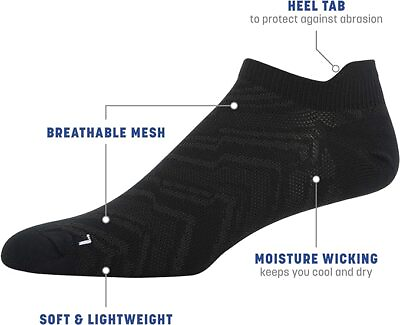 #ad Gildan Mens Flat Knit No Show Socks With Tab Back Black 6 12 or 18 pair