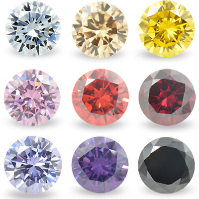 #ad Diamond All Colors VVS1 Round Loose Gemstone Cut 3 mm 11 mm
