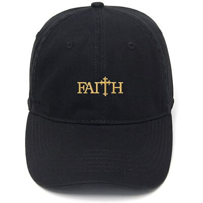 #ad Embroidery Hat Cotton Embroidered Casual Men#x27;s Baseball Cap Faith Cross