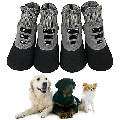 #ad 4X Anti Slip Waterproof Dog Shoes Boots Reflective for Small Medium Large Dogs