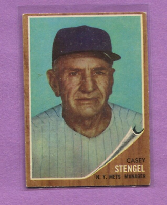#ad CASEY STENGEL NEW YORK METS 1962 TOPPS MLB BASEBALL CARD #29