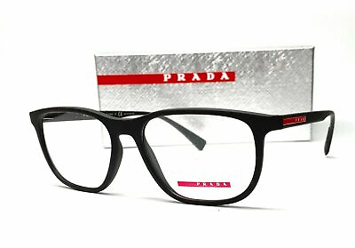 #ad PRADA LINEA ROSSA PS 05LV VYY1O1 Brown Rubber Demo Lens Men#x27;s Eyeglasses 55mm