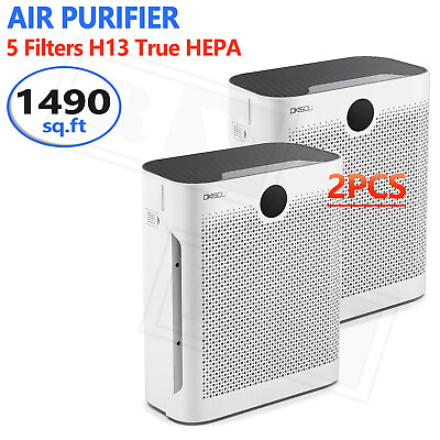 #ad 2X 1490ft² Air Purifiers for Home Large Room HEPA Filter Large Air Purifier Bedr