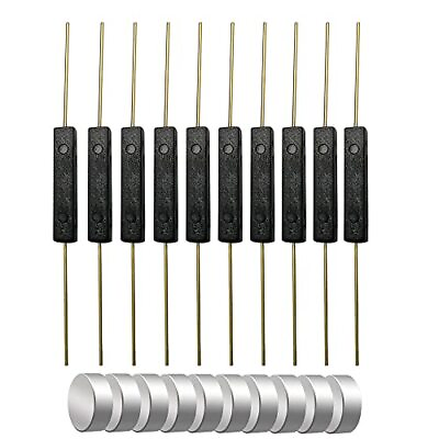 #ad 10pcs Plastic Reed Switch Reed Contact Normally Open N O Magnetic Induction