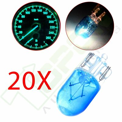 #ad 20X Blue Dashboard Gauge Cluster Side Light Wedge Halogen Bulbs T10 W5W 194 168