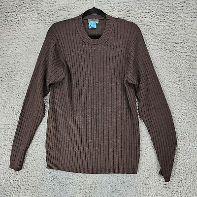 #ad Banana Republic Sweater Mens Large Brown 100% Merino Wool Long Sleeve Pullover