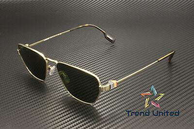 #ad BURBERRY BE3146 110971 Light Gold Dark Green 56 mm Men#x27;s Sunglasses