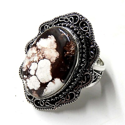 #ad Wild Horse Magnesite 925 Sterling Silver plated Handmade Jewelry Ring Size 9.5 G