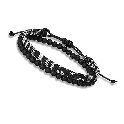 #ad Boho Surfer Bracelet Lava Beads Handmade Woven Friendship Bracelet for Women Men