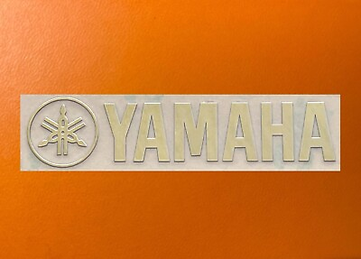 #ad 1 pcs YAMAHA Golden Color Mirror Sticker Logo Decal Badge 2quot; Wide