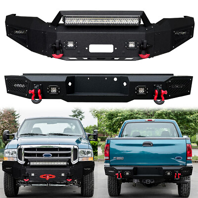 #ad Vijay For 1999 2004 Ford F250 F350 Steel Front or Rear Bumper with LED Lights