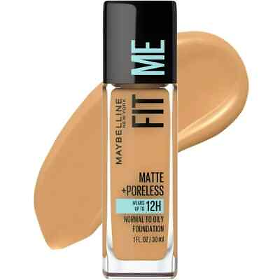 #ad Maybelline Fit Me Matte Liquid Foundation Makeup 332 Golden Caramel 1 fl oz