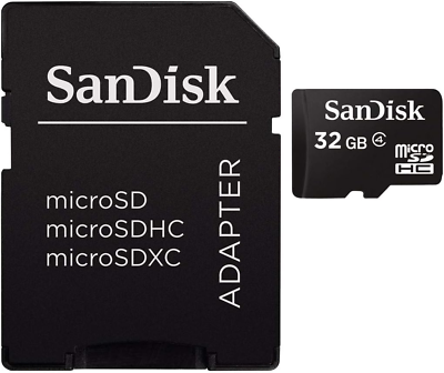#ad Sandisk MicroSDHC Card With Adapter 32 GB HD Memory Cards Photo Video Transfer