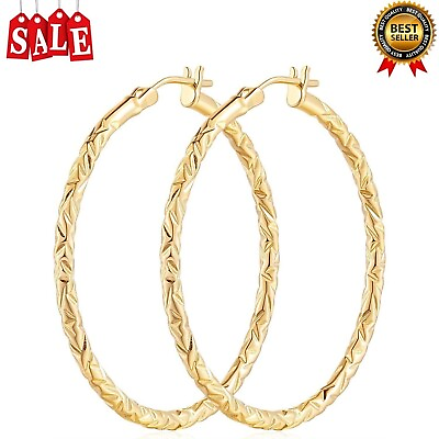 #ad Gold Hoops Earrings 14K Gold Hoop Earrings for Women Large 14K Gold Earrings Hoo