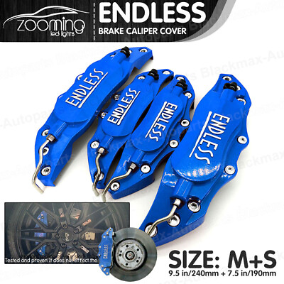#ad Metal 3D ENDLESS Universal Style Brake Caliper Cover frontamp;rear 4pcs Blue LW02