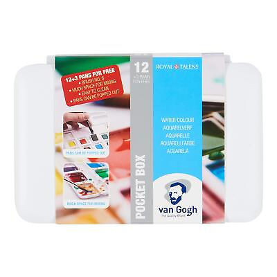 #ad Watercolor Paint Set Plastic Pocketbox 12 Half Pan 3 Half Pan Bonus Gener...