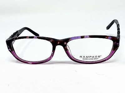 #ad New RAMPAGE 180 Black Purple Oval Womens Eyeglasses Frame 54 16 135