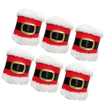 #ad 12 PCS Decorative Napkin Ring Belt Rings Christmas Table Ornaments Bracket