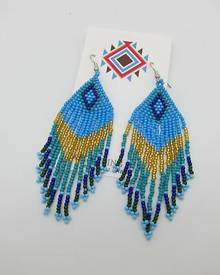 #ad Great Drop Type Native American Style Seed Bead Earrings HandMade Free Shipping