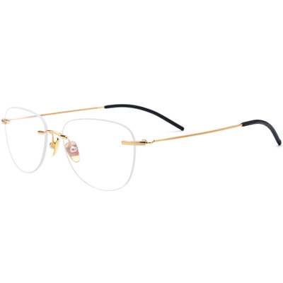 #ad Business Men Pure Titanium Eyeglasses Frames Spectacles RX able Rimless Glasses