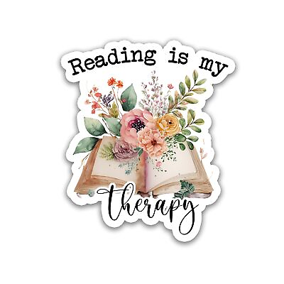 #ad 3pcs Reading Is My Therapy Sticker Reading Book Sticker Book Lover Sticke...