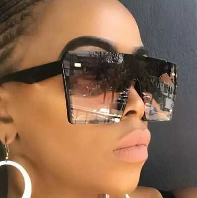 #ad Big Square Sunglasses Black Fashion Oversized Glasses
