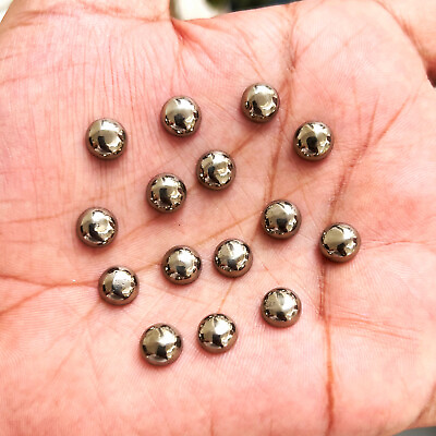 #ad Natural Golden Pyrite Round 4 mm to 20 mm Cabochon Loose Gemstone Lot