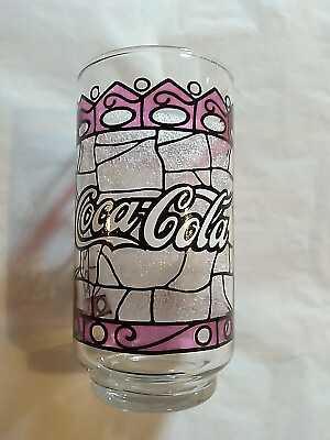 #ad Coca Cola Tiffany Style Drinking Glass 12oz