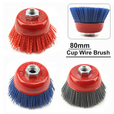 #ad 1 3Pcs 4#x27;#x27; Cup Nylon Abrasive Wire Brush Grinding Wheel for Derusting 80# 240#