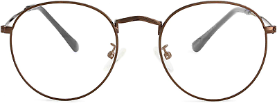 #ad Classic Round Clear Lens Glasses for Women Men Circle Metal Frame Non Prescripti