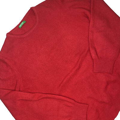 #ad Made In Italy Of Benetton Lambswool amp; Angora Blend Red Pullover Sweater Size 16