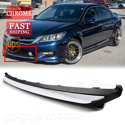 #ad For Honda Accord 2013 2014 2015 Chrome Black Front Bumper Trim HO1095119