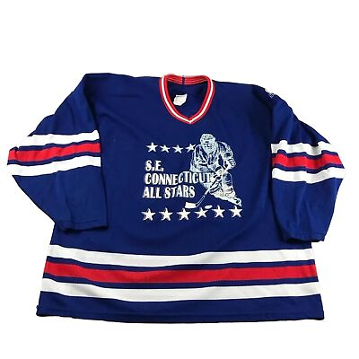 #ad Vintage SE Connecticut All Stars Jersey Mens XXL Blue Bennett #15 Ice Hockey