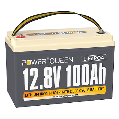 #ad 12V 100Ah LiFePO4 Deep Cycle Lithium Battery w 100A BMS for Solar RV Off grid
