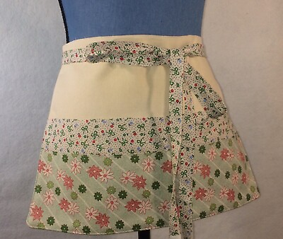#ad Craft Apron Handmade 7 Pockets 100% Cotton Duck Fabric amp; Fashion Fabric Red amp; Gr
