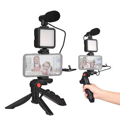 #ad Smartphone Vlogging Kit With Video ClipMicrophoneTripodHolder I6O7