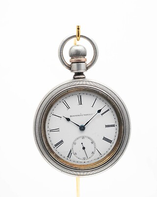 #ad Elgin National Watch Co. Grade: 44 15j Pocket watch Sterling Silver Case