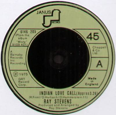 #ad RAY STEVENS INDIAN LOVE CALL PIECE OF PARADISE 1975 UK VINYL 7quot; SINGLE