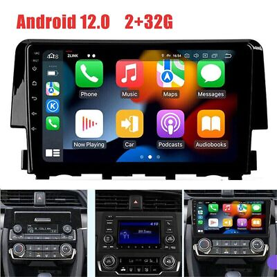 #ad 9quot; Android 12 Car Stereo Radio GPS Navi Apple Carplay For Honda Civic 2016 2021