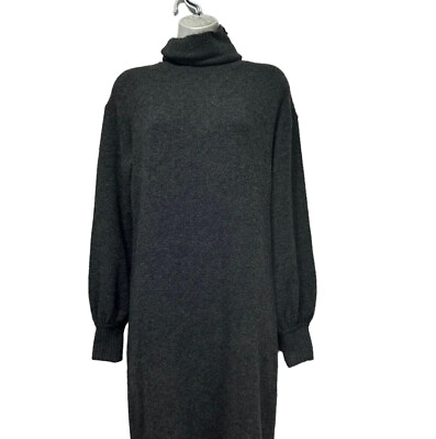 #ad j crew gray cowl neck long sleeve alpaca dress Size S $29.25