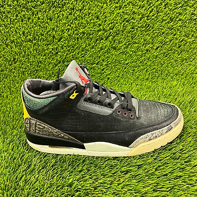 #ad Nike Air Jordan 3 Retro Mens Size 10.5 Black Athletic Shoes Sneakers CV3583 003