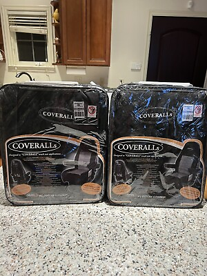 #ad Seats Inc. COVERALLs Truck Seat Cover Two Tone Black Gray. 2 Seat Covers