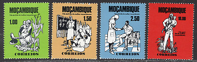 #ad Mozambique #539 542 Mint NH Complete 1976 Day of the Mozambique Woman Set