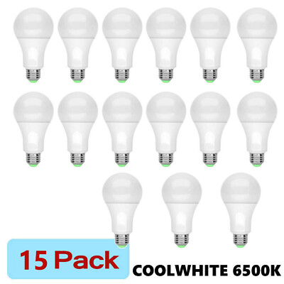 #ad 15 LED Light Bulbs 15W Eq. 100W Replacement Daylight Cool White 6500K A19 E26 $27.70