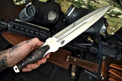 #ad HANDMADE STEEL BLADE BEAUTIFUL DAGGER KNIFE WITH LEATHER SHEATH