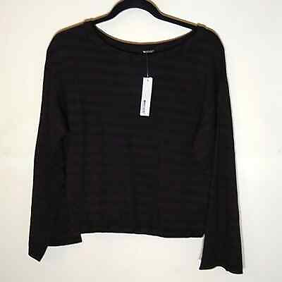 #ad LA made black striped large sleeve top. NEW Size XS