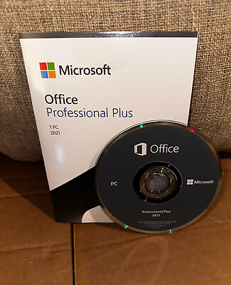 #ad Office pro plus 2021 retail disc version 1 pc sealed microsoft